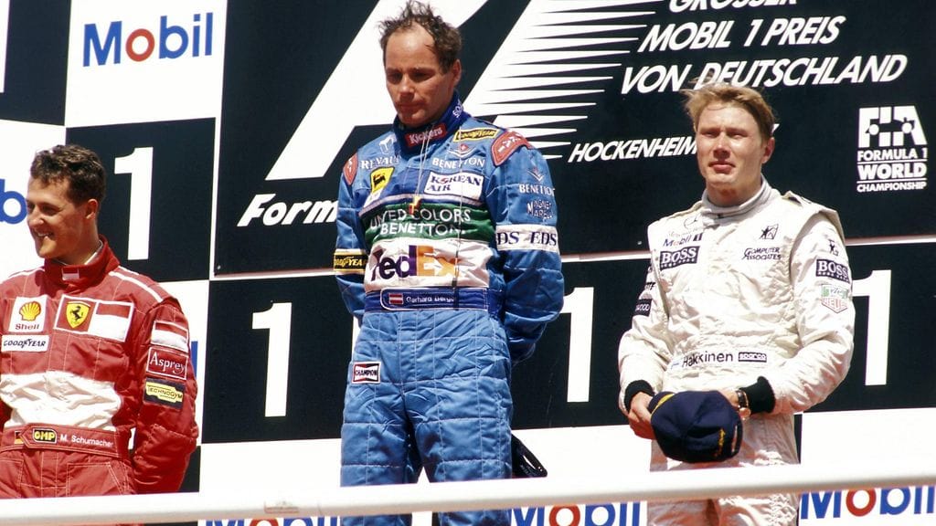 Gerhard Berger voitti Hockenheimissa 1997 ennen Michael Schumacheria ja Mika Häkkistä.
