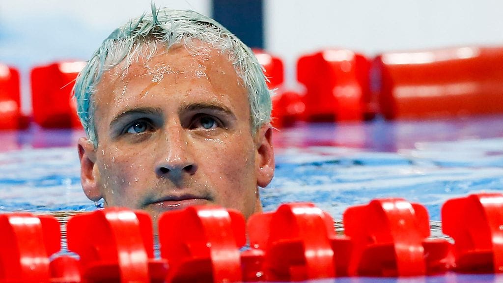 Ryan Lochte Rion olympia-altaassa.