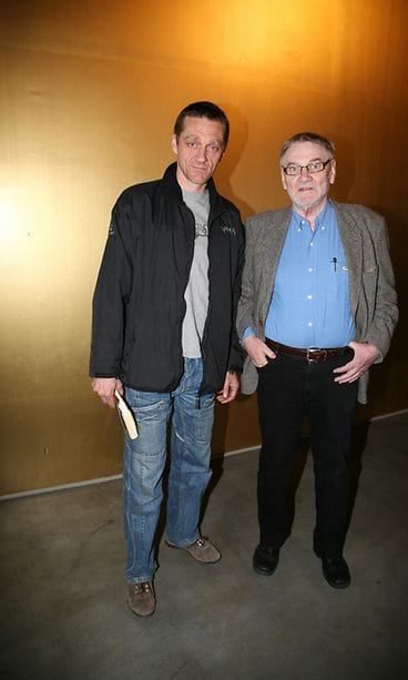 Jukka Virtanen ja poika Ville Virtanen Indiana Jones -elokuvan kutsuvierasensi-illassa 2008