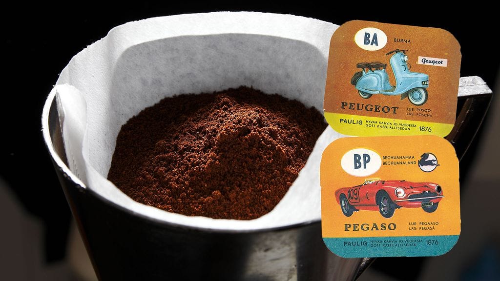 1950-luvulla kahvipakettien tukipahveista löytyneet autokuvat olivat haluttuja keräilykohteita.