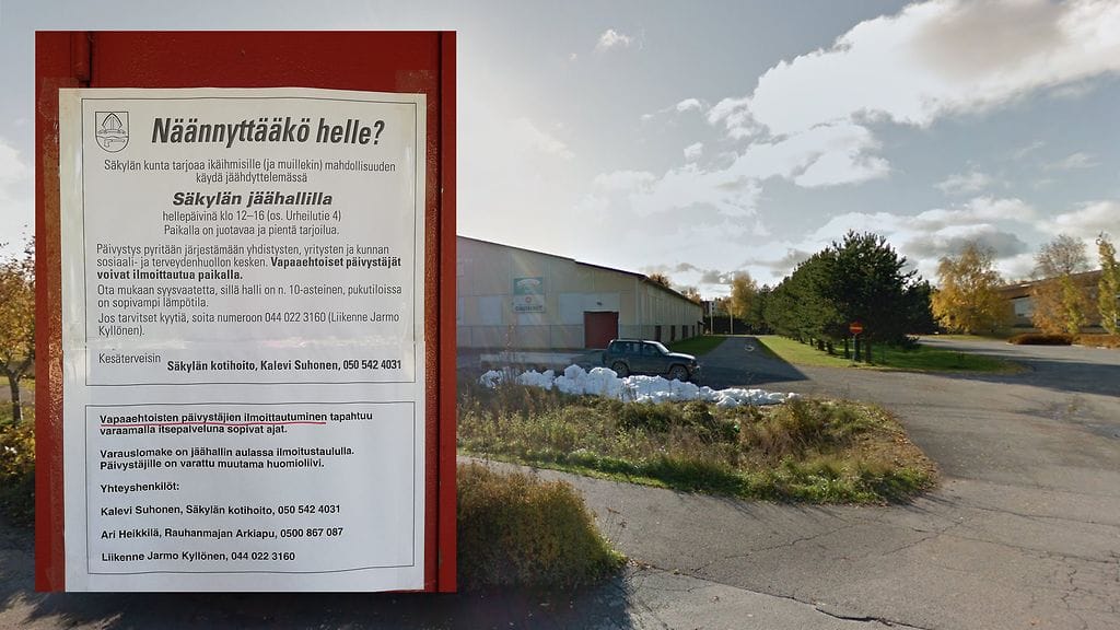Säkylän jäähalli avasi ovensa vanhuksille. Kuva: Google Maps ja Facebook.