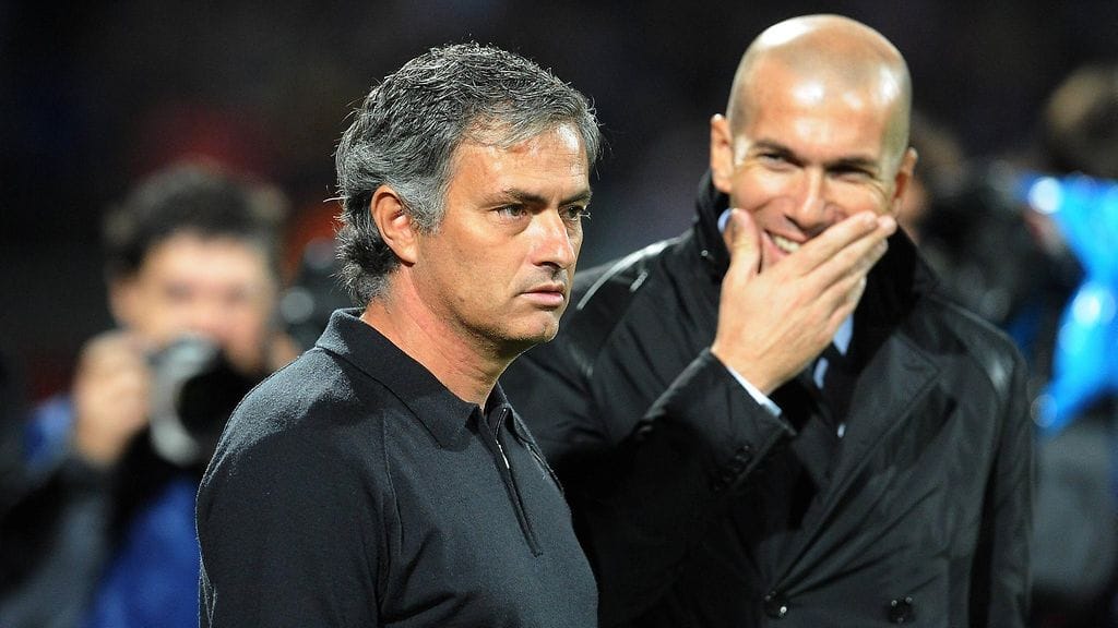 Jose Mourinho ja Zinedine Zidane. (Arkistokuva)