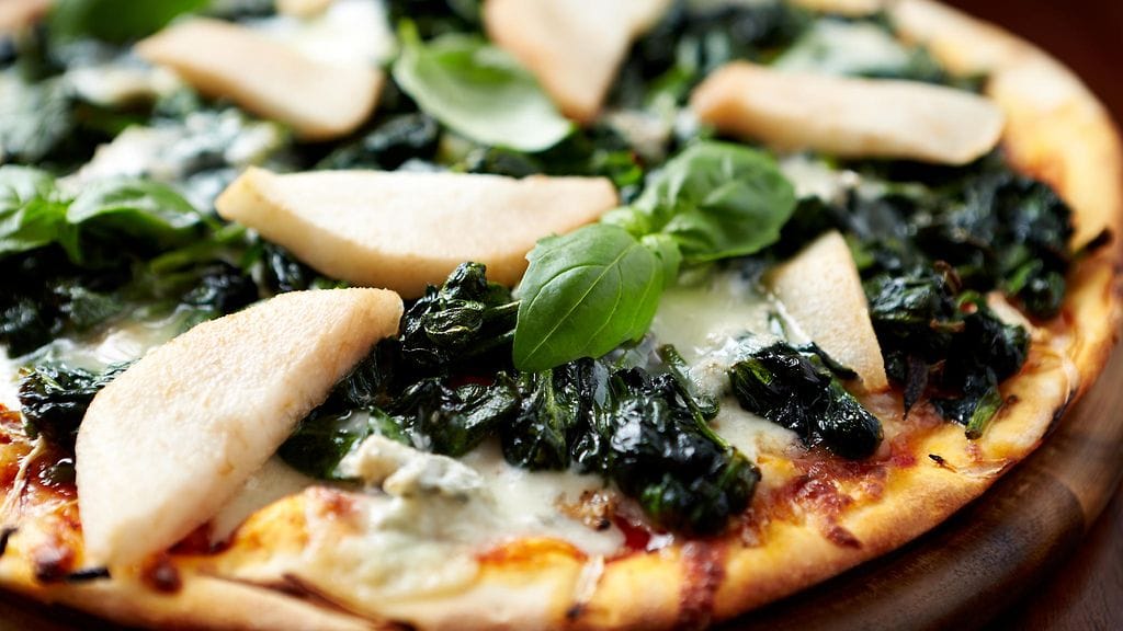 pizza päärynä kasvis