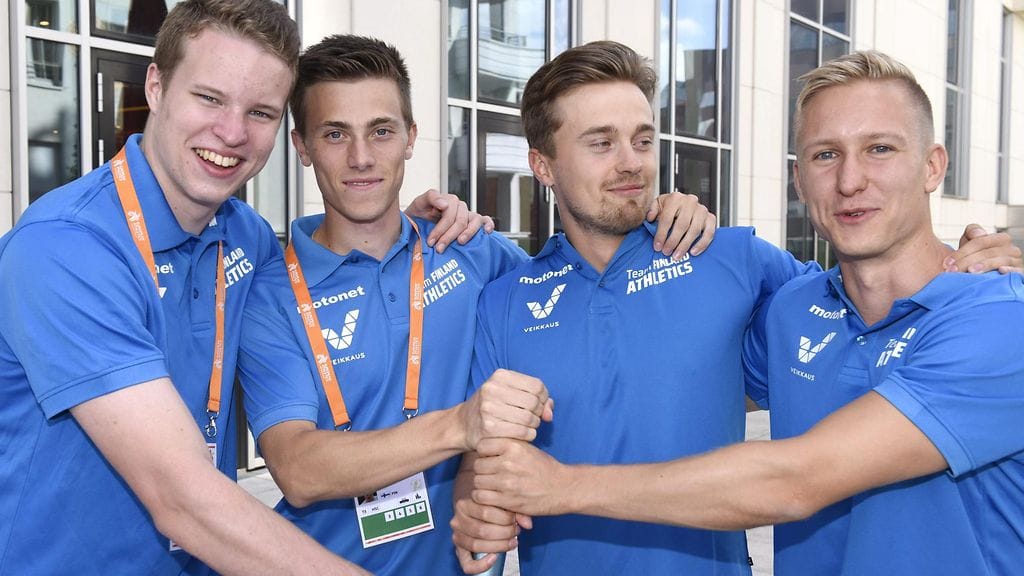Eetu Rantala, Otto Ahlfors, Oskari Lehtonen ja Samuel Purola tekivät uuden Suomen ennätyksen EM-pikaviestissä Berliinissä.
