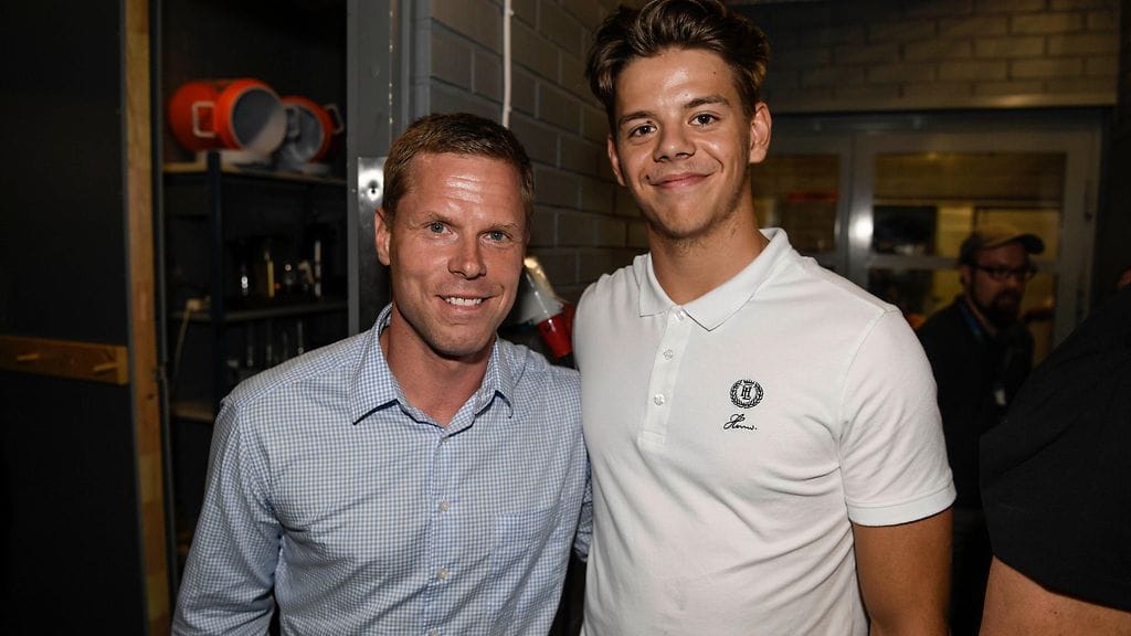 Montreal Canadiens -ikoni Saku Koivu (vasemmalla) ja Canadiensin harjoitusleirille suuntaava Jesperi Kotkaniemi (oikealla) kohtasivat perjantaina Raumalla pelatussa Liiga Alumni All Star -ottelussa.