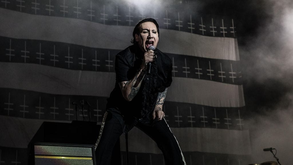 Marilyn Manson lavalla Hellfest-tapahtumassa Ranskan Clissonissa kesäkuussa 2018.