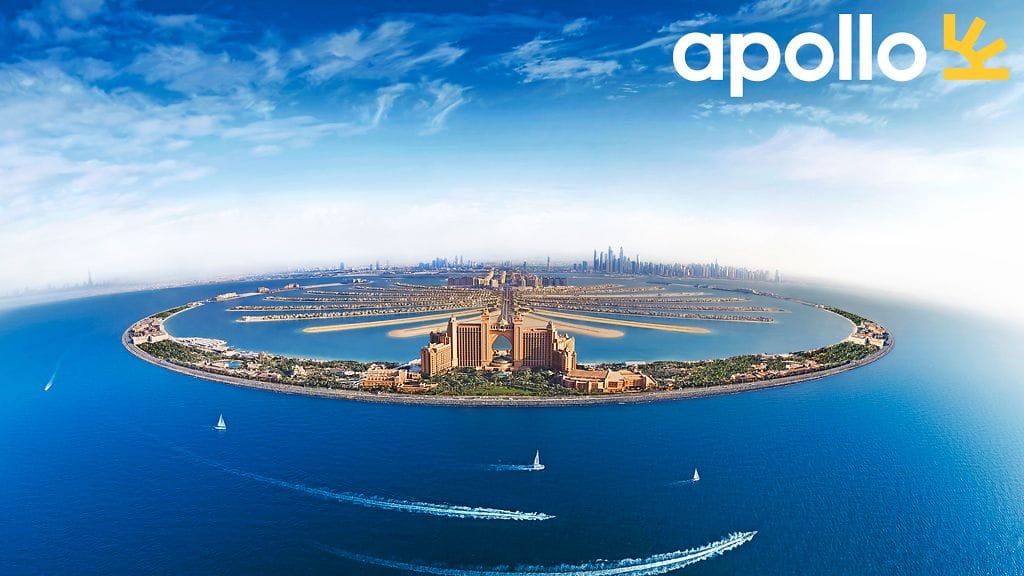 Unohtumaton näky: Palmusaaret Dubain edustalla.