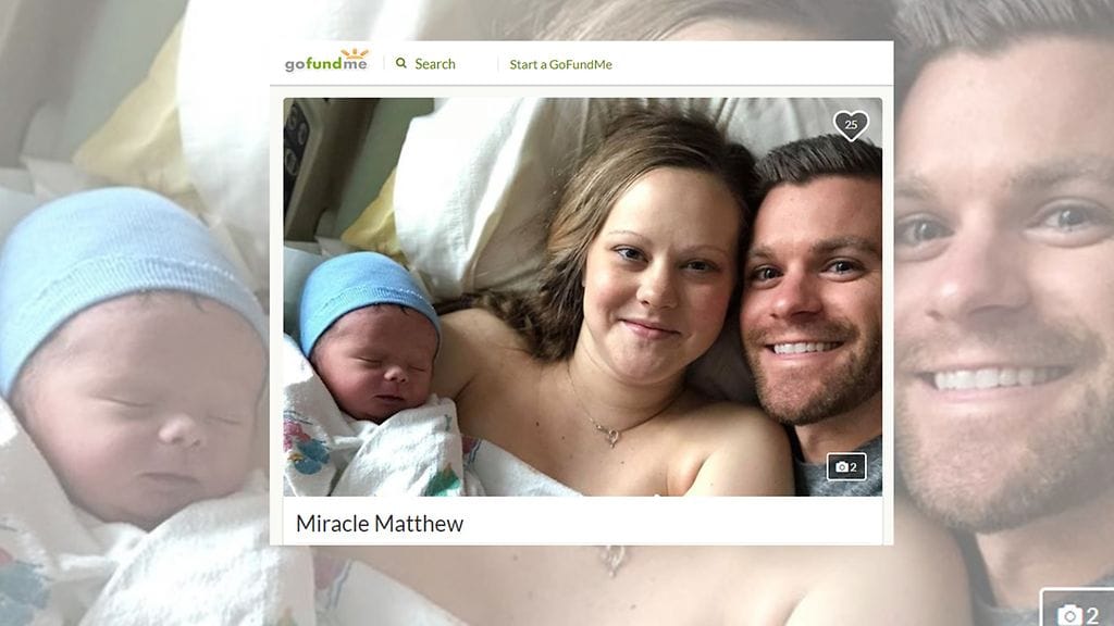 Kun Ariann ja Drew Corpstein saivat lapsen, he valmistautuivat hyvästelemään tämän jo tuntien kuluttua. Kuvan lähde Gofundme