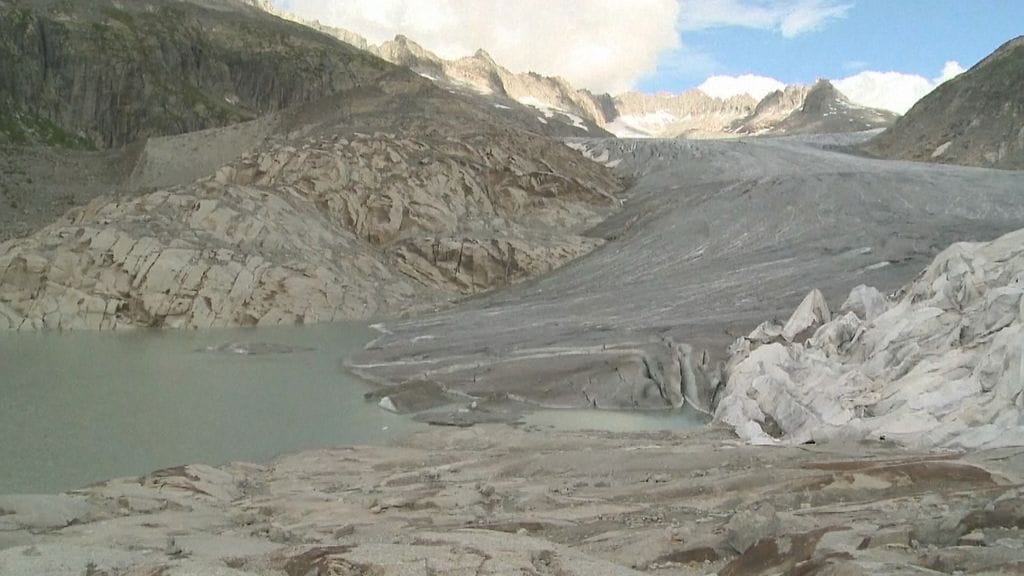 Rhonen jäätikkö, Sveitsi, sulaminen