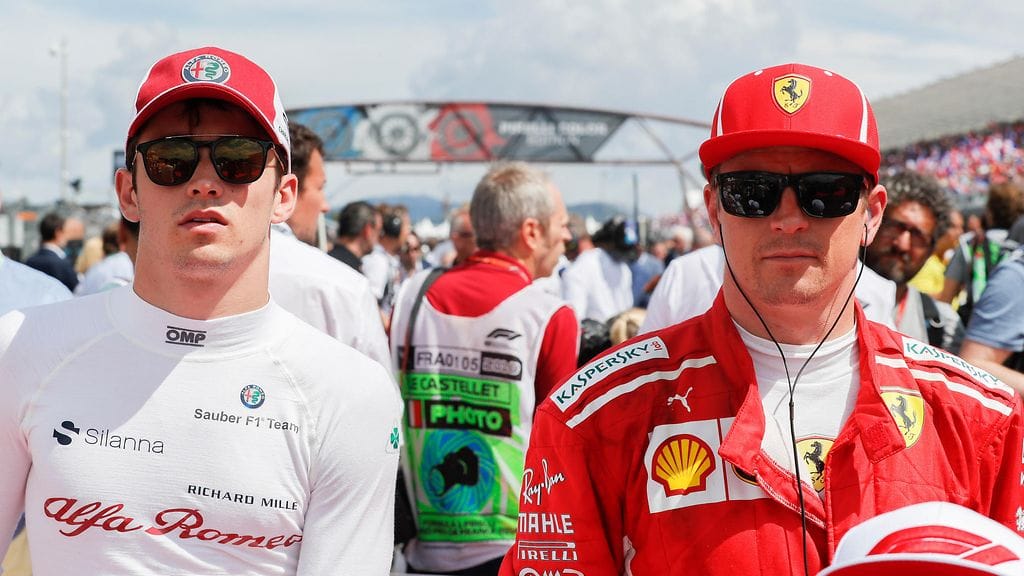 Charles Leclerc ja Kimi Räikkönen