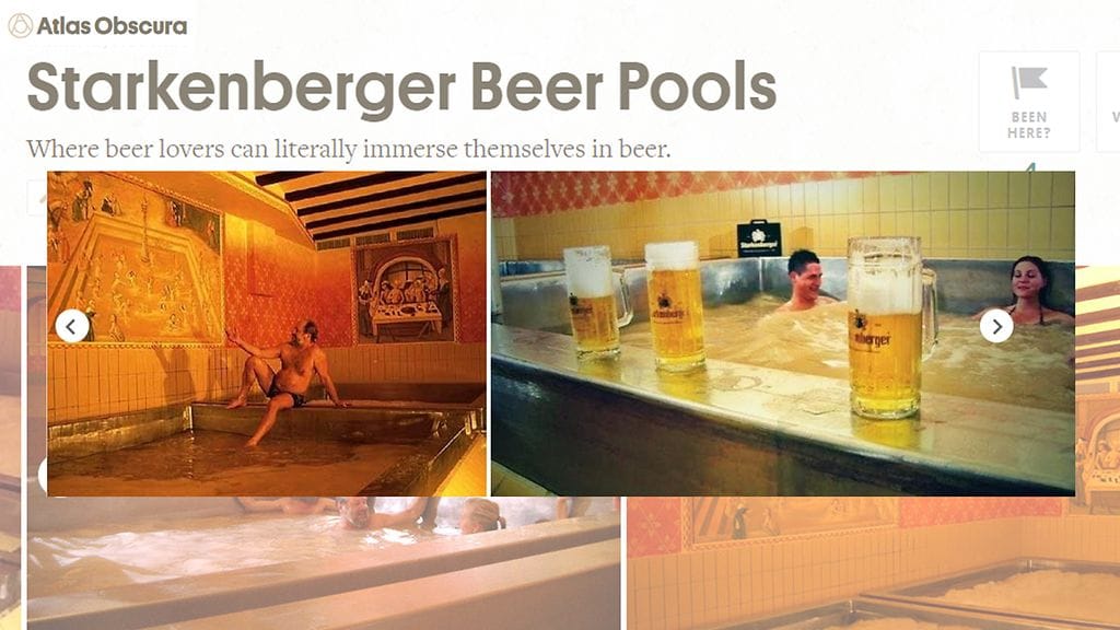 Altaiden olut on lämmintä, eikä sitä muutenkaan suositella juotavaksi. Altaaseen saa kuitenkin tilata kylmää olutta!
Kuvan lähde Atlas Obscura