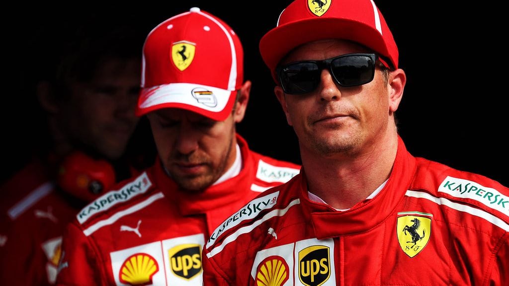 Kimi Räikkönen ja Sebastian Vettel