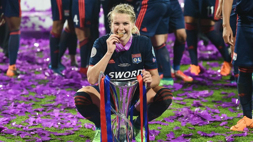 Ada Hegerberg on juhlinut Mestarien liigan voittoa kolmesti.