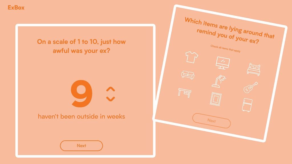 MakeSpace-yritys tarjoaa käyttäjilleen ExBox-nimistä tuotetta, joka poistaa entisen rakkaan tavarat kodin nurkista. Kuvan lähde exbox.io