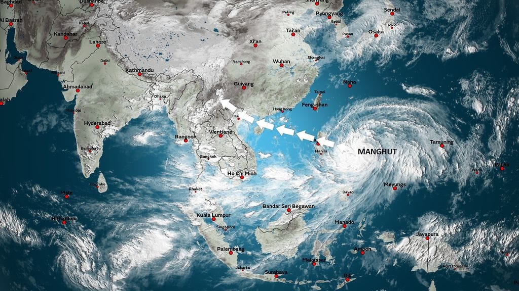 Supertaifuuni Mangkhut, Satelliittikuva 13.9.2018