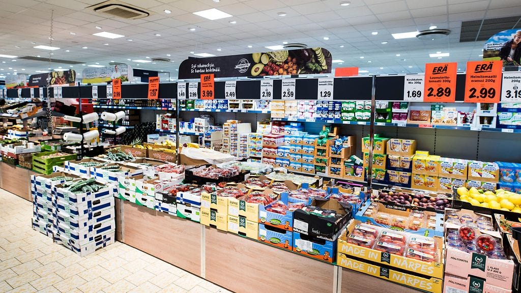 Hevi-osasto Lidlissä. Kuvituskuva.