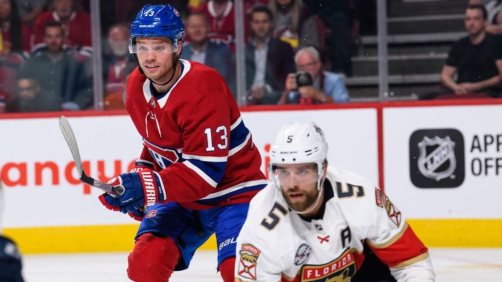 Max Domi ja Aaron Ekblad ottivat yhteen harjoitusottelussa.