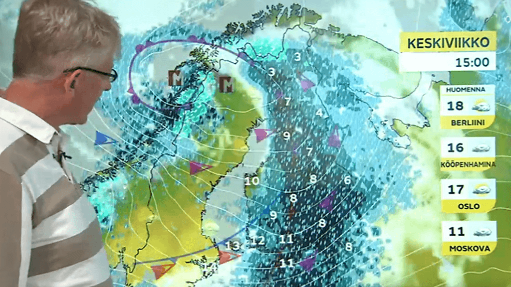 Pisimmän aikaa sataa Poudan mukaan huomenna etelässä.