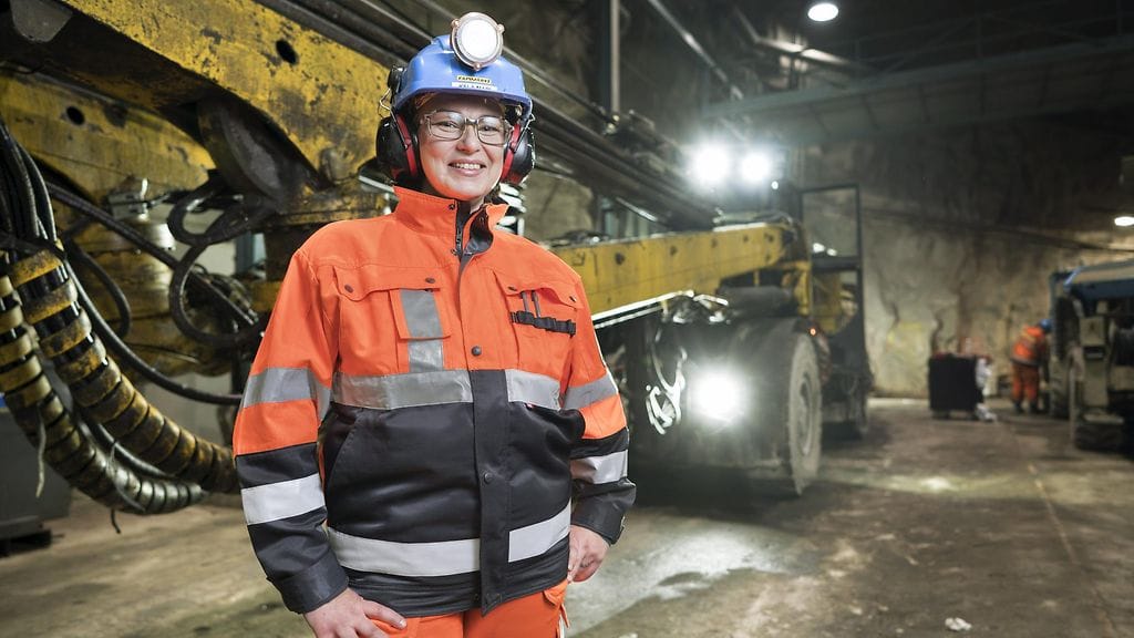 Mari Kela kaivoksessa 27. syyskuuta 2018. Kela työskentelee Tapojärvi Oy:llä Outokumpu Oy:n kaivoksella Keminmaassa.