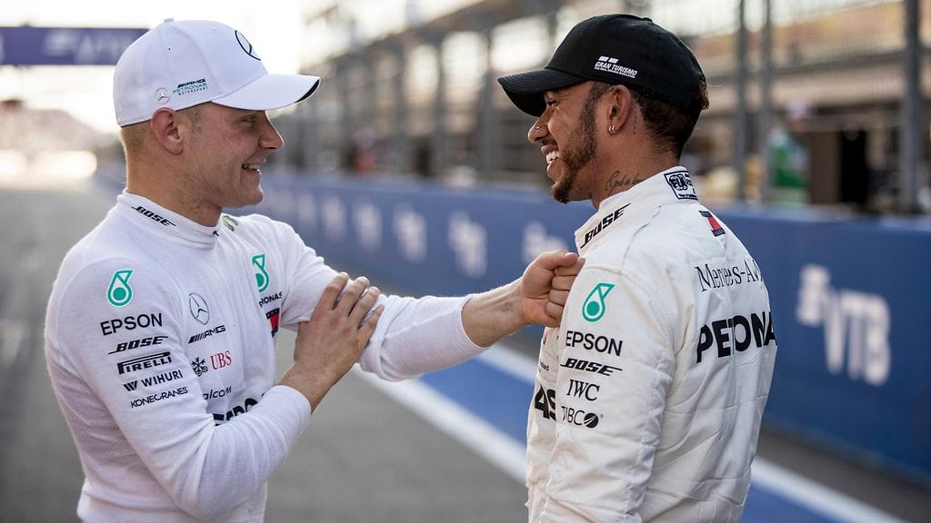 Valtteri Bottas ja Lewis Hamilton