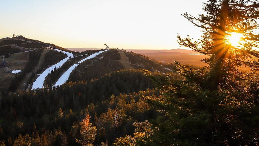 Ruka rinteen avaamisen aattona lokakuun 4. päivä vuonna 2018.