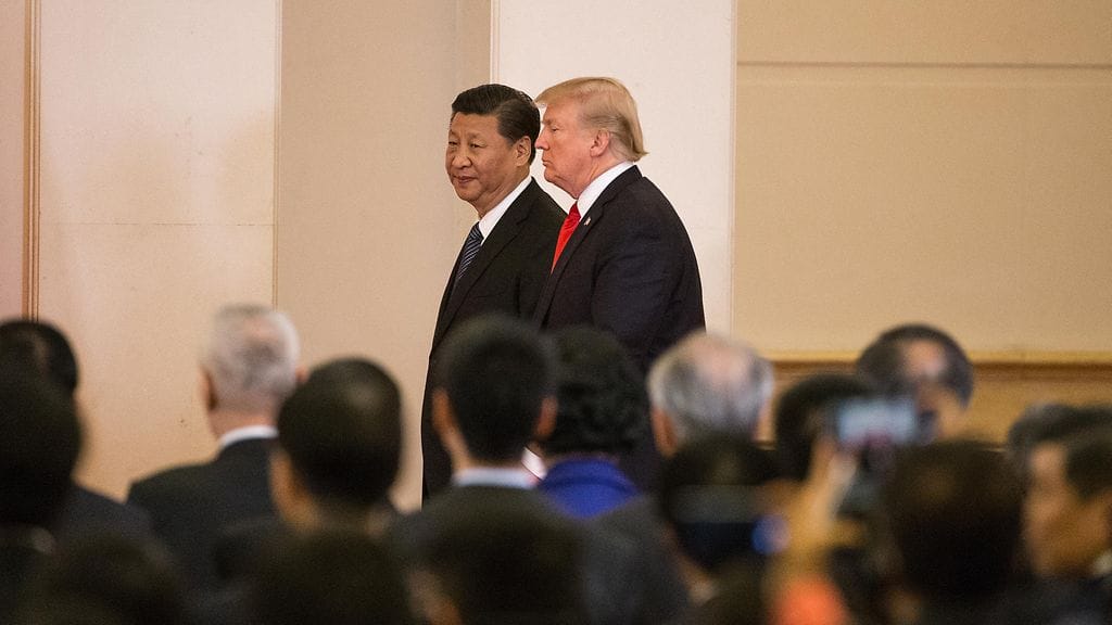Kiinan presidentti Xi Jinping ja Yhdysvaltain presidentti Donald Trump.