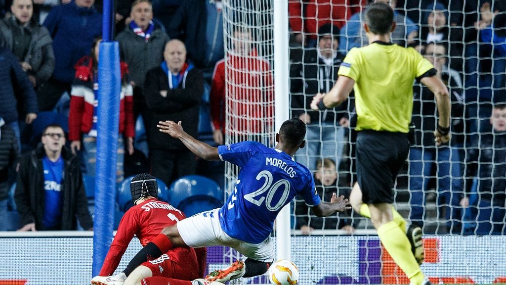 Alfredo Morelos osui torstaina kahdesti.