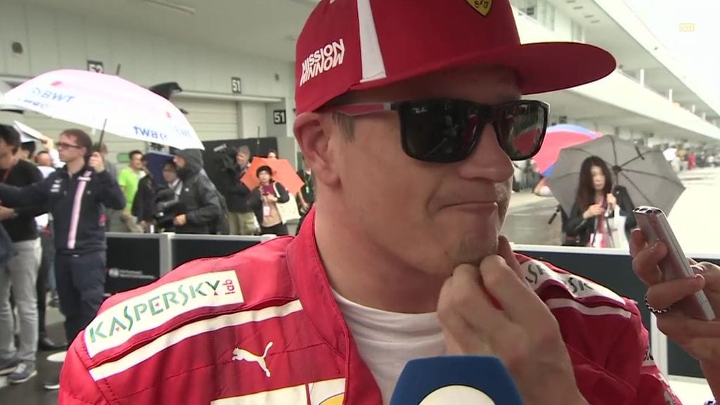 Kimi Räikkönen kertoi syyn sille, miksi Ferrari lähti välikelin renkailla radalle Japanin GP:n aika-ajojen kolmannen osion alussa.