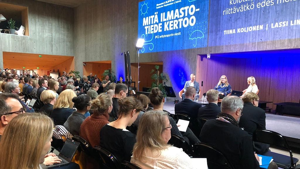 Ilmastoraportti, tiedotustilaisuus, yleisö