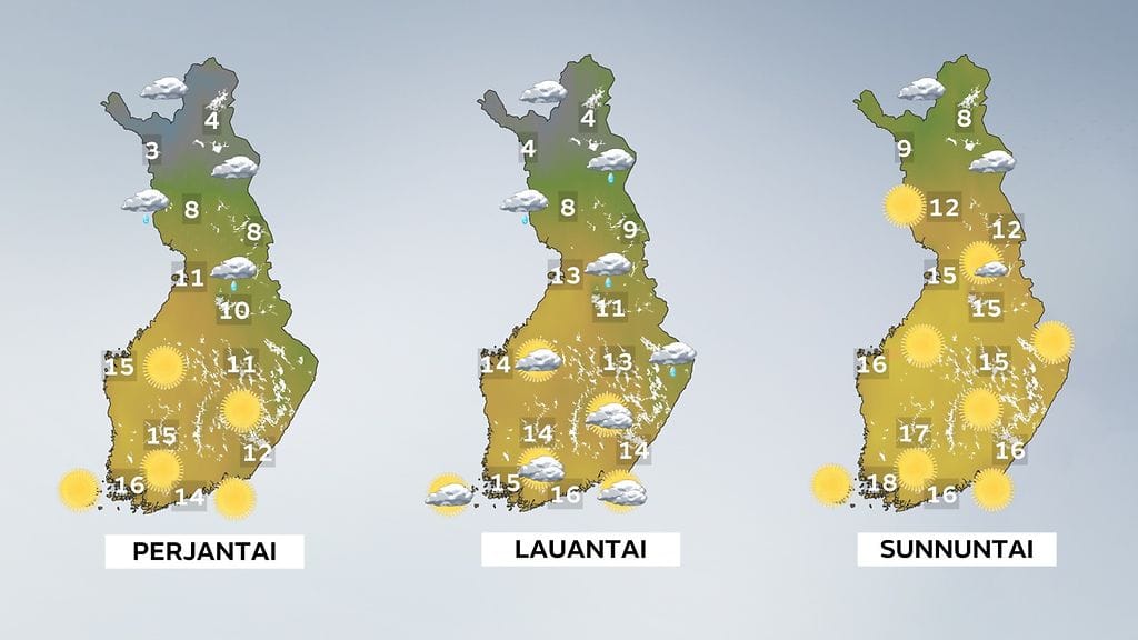 Sääkuva, kartata 09.10.2018