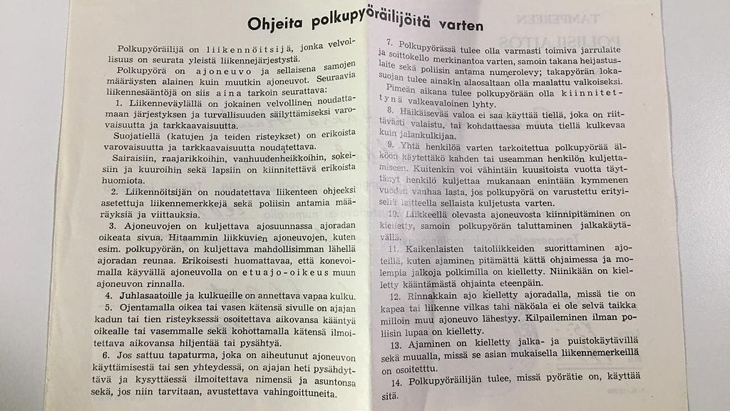 Polkupyöräsäännöt