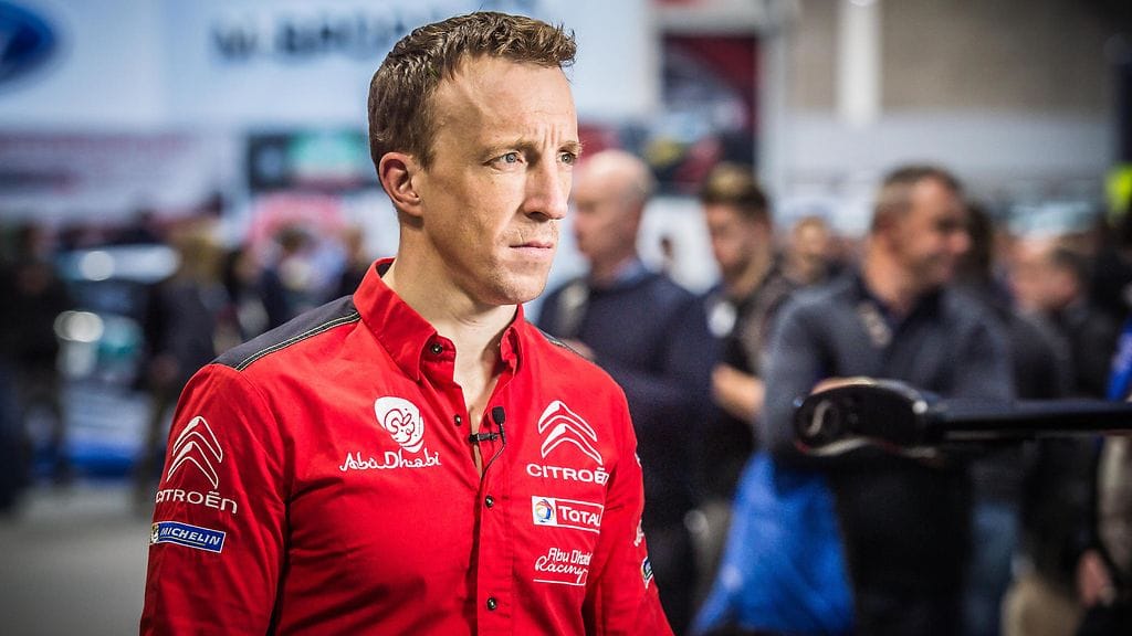 Kris Meeke Citroenin väreissä.