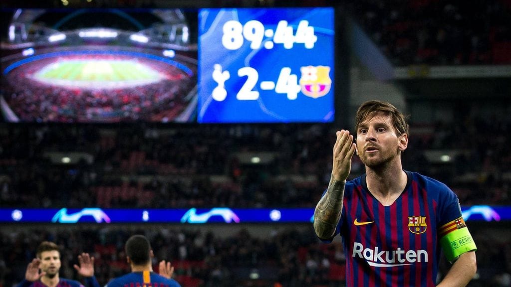 Messi murskasi Tottenhamin lontoossa lokakuussa Mestarien liigassa.