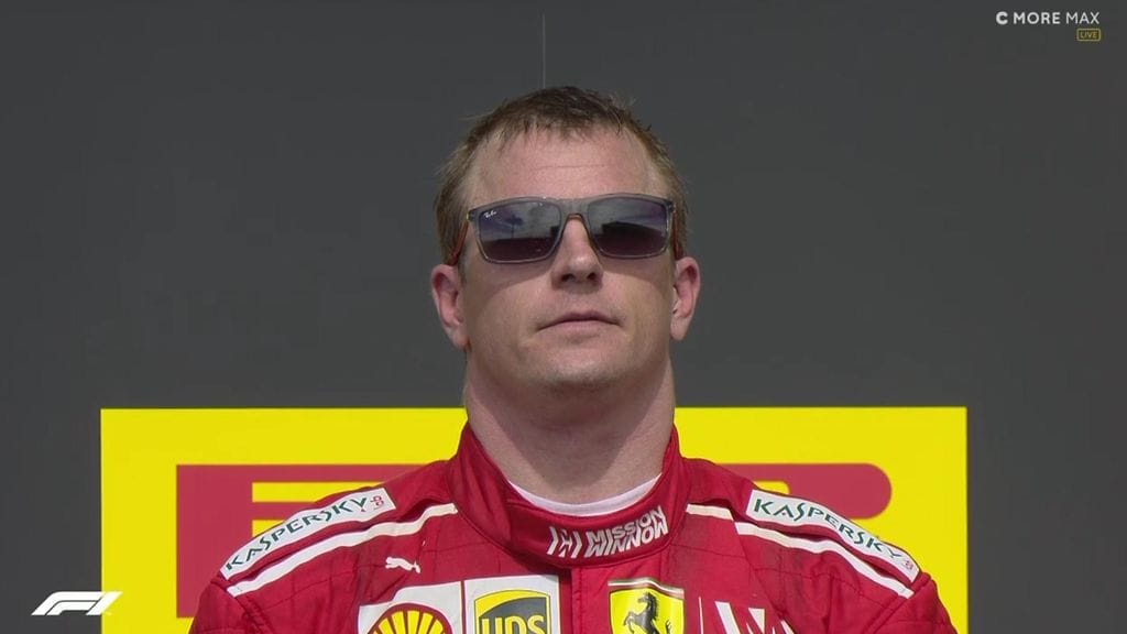 Kimi Räikkönen kipusi keskimmäiselle korokkeelle USA:n GP:ssä.