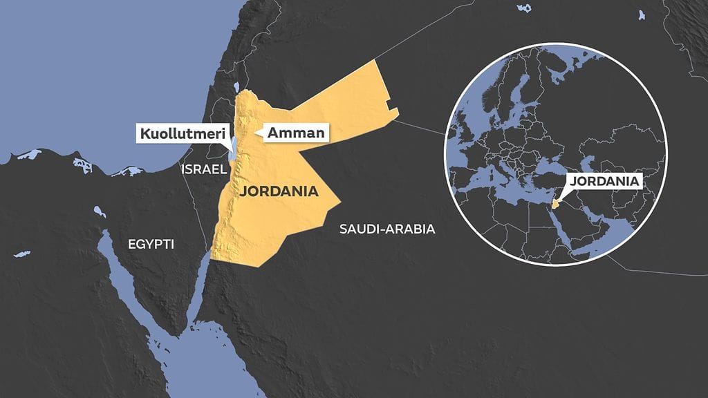 Onnettomuus tapahtui lähellä Kuolluttamerta Jordaniassa.