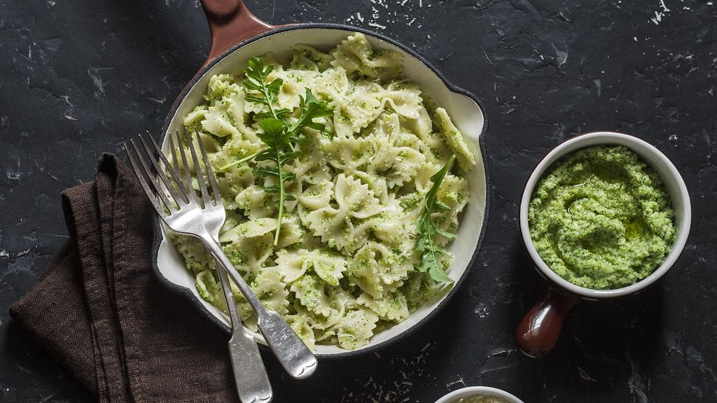 Genovalainen pestopasta on oivaa viikonloppuruokaa.