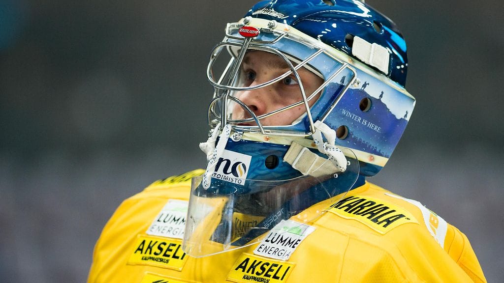 Jukurien maalivahti Juhana Aho koki kovia Kouvolassa.