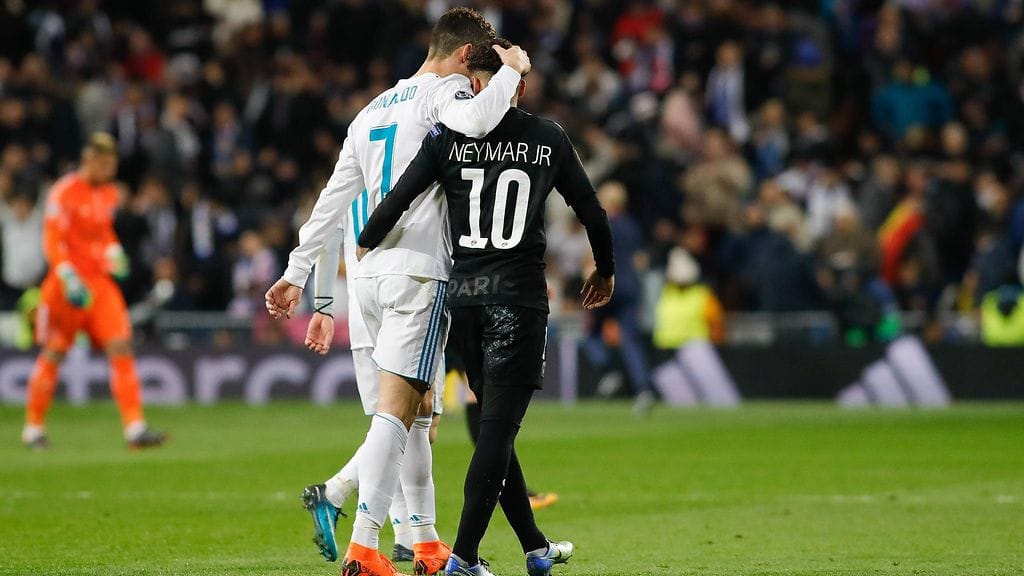 Cristiano Ronaldo ja Neymar kohtasivat viime kaudella Mestarien liigassa.