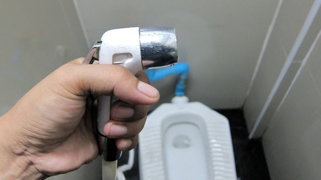 Useissa eteläaasialaisissa vessoissa on vessapaperin vaihtoehtona myös käsisuihku.