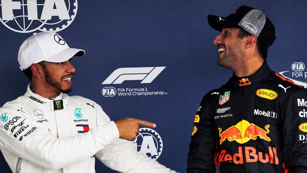 Mercedeksen Lewis Hamilton varmisti maailmanmestaruuden, Red Bullin Daniel Ricciardo on puolestaan MM-sarjassa kuudentena.
