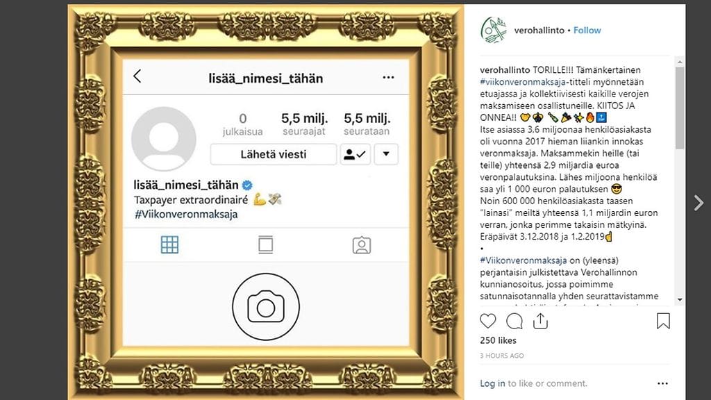 Verohallinnon palkinto