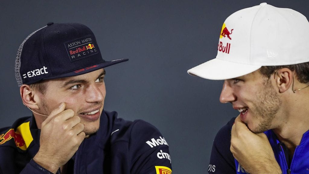 Max Verstappen ja Pierre Gasly ovat ensi vuonna Red Bull -tallikavereita.