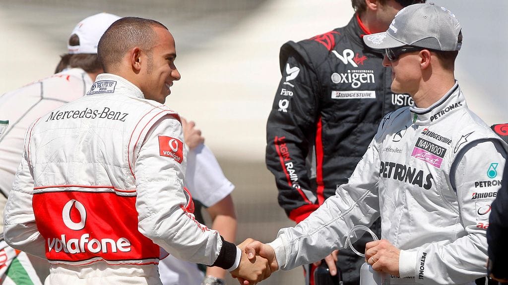 Lewis Hamilton kunnioittaa Michael Schumacherin saavutuksia.