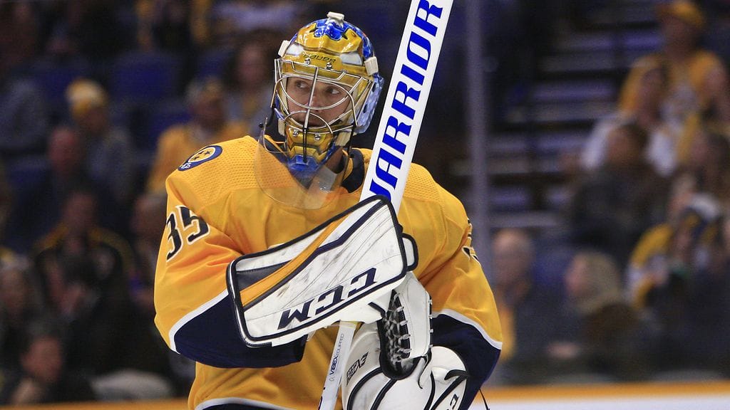 Nashville Predatorsin Pekka Rinne torjui nollapelin 1–0-voitossa Boston Bruinsia vastaan.