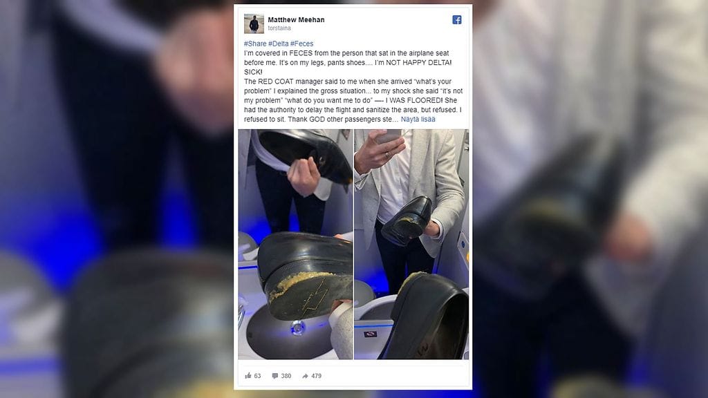 Amerikkalaismies kertoi tapauksesta myös sosiaalisessa mediassa.