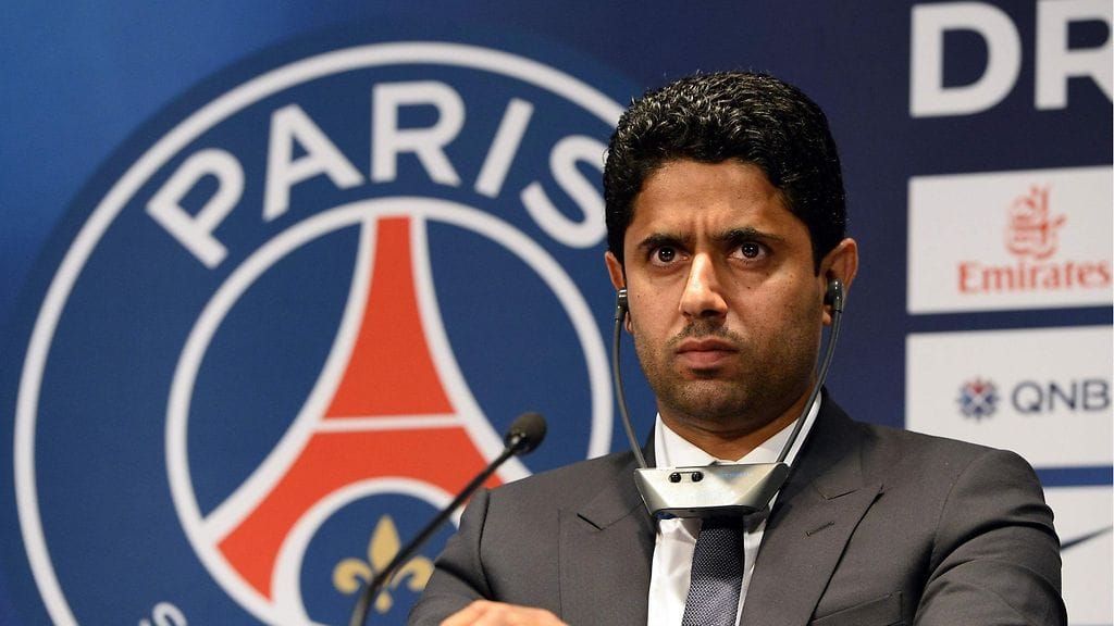 PSG:n presidentti Nasser Al-Khelaifilla riittään huolenaiheita taloussotkujen kanssa.