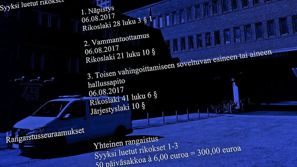 Nainen päätti varastaa S-marketista hedelmäveitsen, ja kätki sen rintaliiveihinsä, mistä se viilsi poliisia.