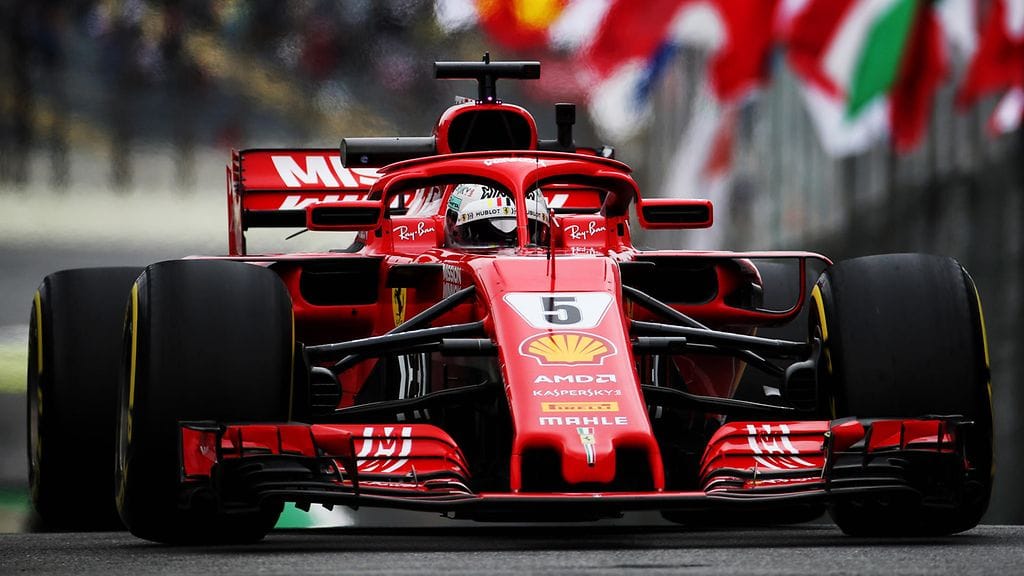 Sebastian Vettel Brasilian harjoituksissa.