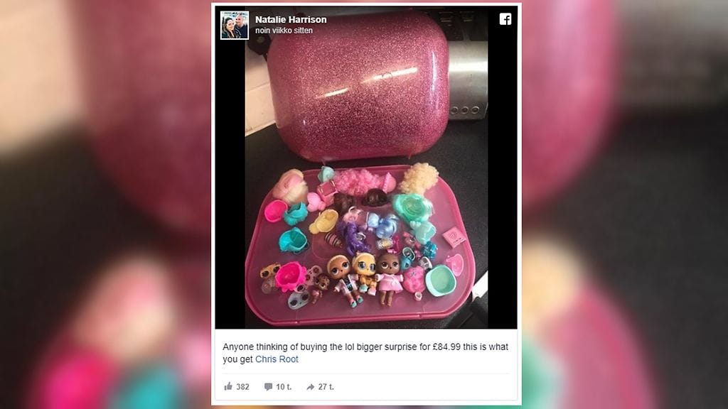 105–120 euron L.O.L Bigger Surprise -yllätyslelulaukku on kerännyt kritiikkiä sosiaalisessa mediassa.