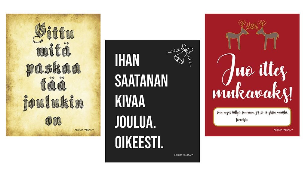 Koristaisitko joulukuusesi kirosanoin? Törkeistä joulukoristeista on tullut ilmiö maailmalla. Kuva Paskakauppa